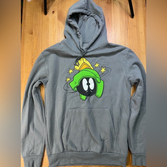 Looney Tunes Gray Hoodie with Marvin The Martian - Picture 1 of 6